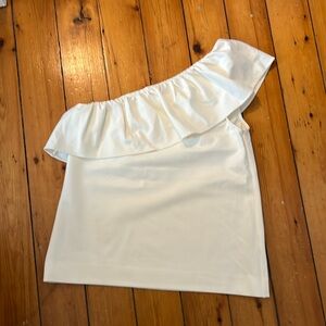 CK Bradley ivory one shoulder blouse